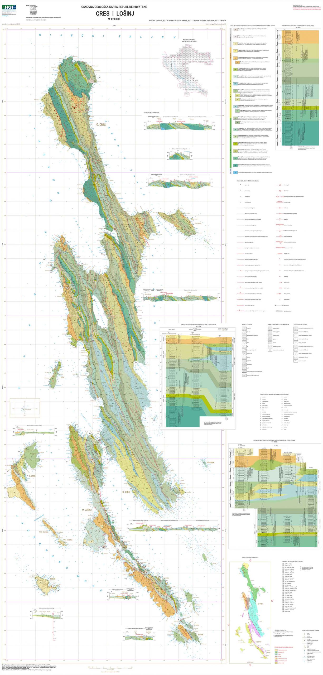 Osnovna geološka karta RH 1:50.000 Cres i Lošinj