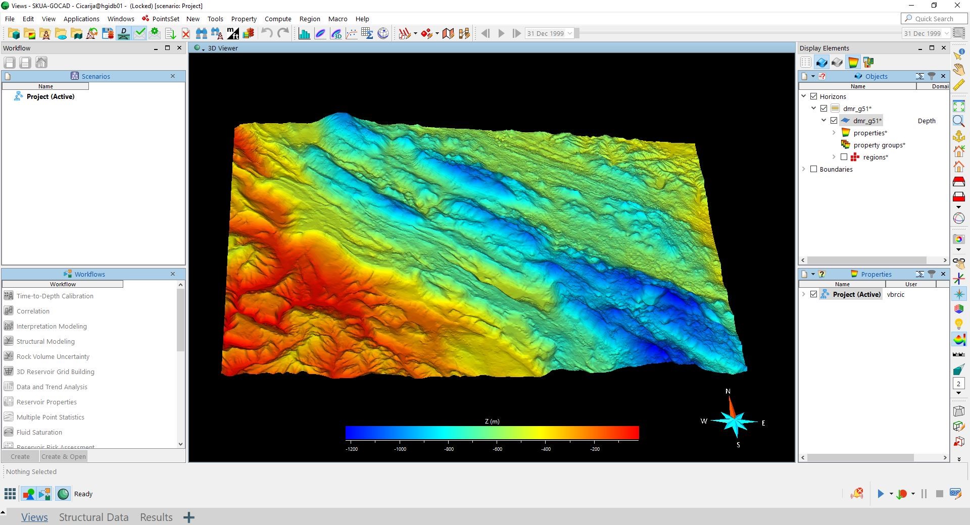demonstracija modeliranja površine korištenjem SKUA-GOCAD softwarea 